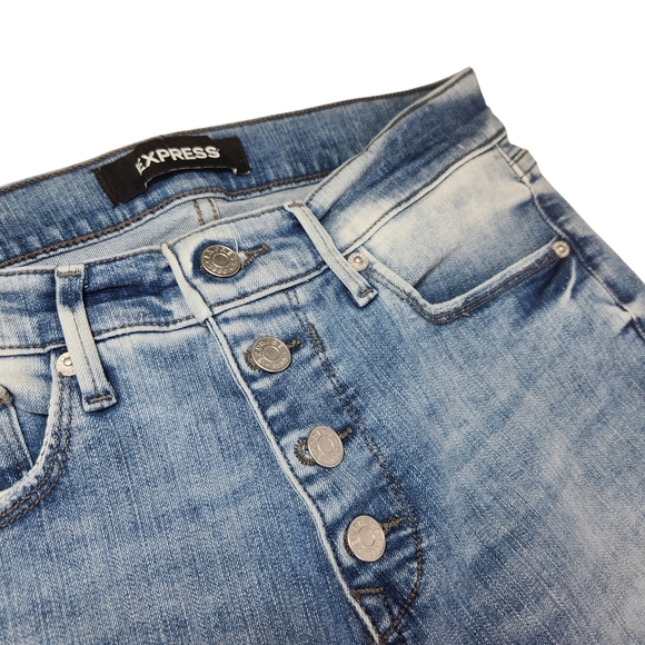 Express Light Blue Skinny Ankle Jeans - Picture 2 of 9